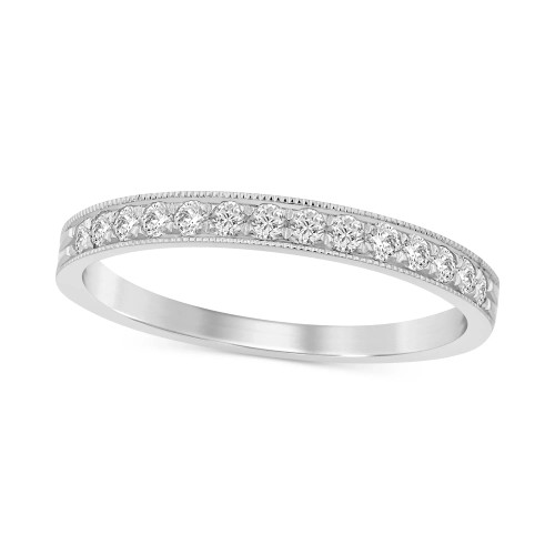 Diamond Milgrain Band (1/4 ct. t.w.) in 14k White or Yellow Gold