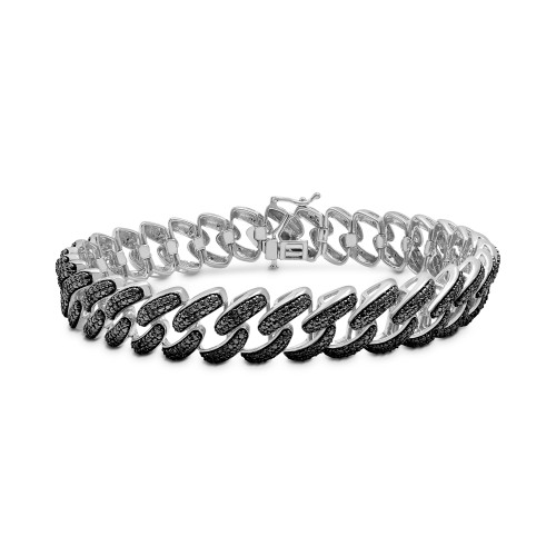Black Diamond Cuban Link Bracelet (1 ct. t.w.) in Black Rhodium-Plated Sterling Silver