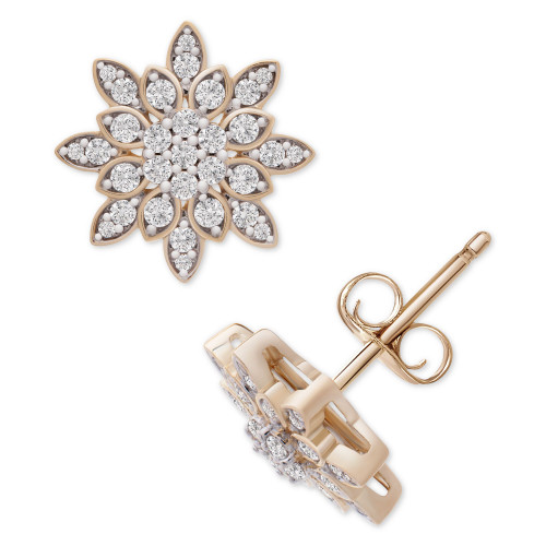 Diamond Snowflake Stud Earrings (1/2 ct. t.w.) in 14k Gold, Created for Macy's