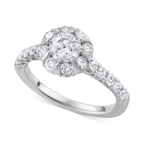 Diamond Halo Engagement Ring (1-1/2 ct. t.w.) in 14k White Gold