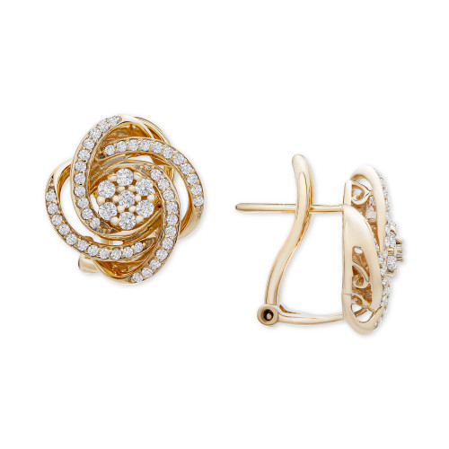 Diamond Love Knot Stud Earrings (1/2 ct. t.w.) in 14k Gold, Created for Macy's