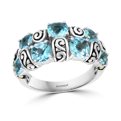 EFFY® Blue Topaz Statement Ring (3-1/2 ct. t.w.) in Sterling Silver & 18k Gold