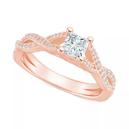 Diamond Princess Engagement Ring (3/4 ct. t.w.) in 14k White, Yellow or Rose Gold