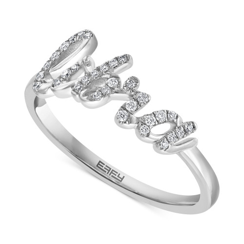 EFFY® Diamond Zodiac Libra Ring (1/10 ct. t.w.) in Sterling Silver