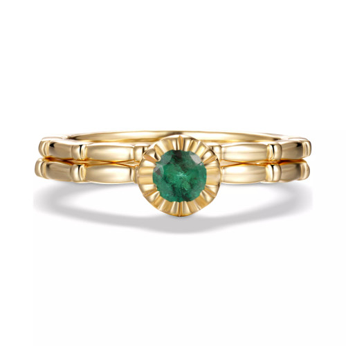 2-Pc. Set Emerald Bridal Set (1/3 ct. t.w.) in 14k Gold-Plated Sterling Silver (Also in Ruby & Sapphire)