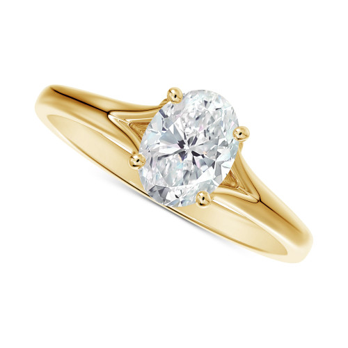 Diamond Oval-Cut Engagement Ring (1/2 ct. t.w.) in 14k Gold