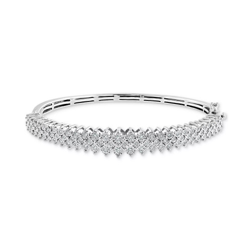 EFFY® Diamond Multirow Bangle Bracelet (1 ct. t.w.) in 14k White Gold (Also available in 	14K Two Tone Gold)