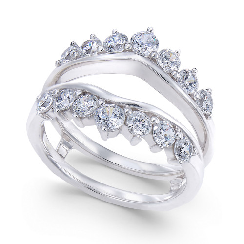Diamond Tiara Solitaire Enhancer Ring Guard (1-3/8 ct. t.w.) in 14k White Gold