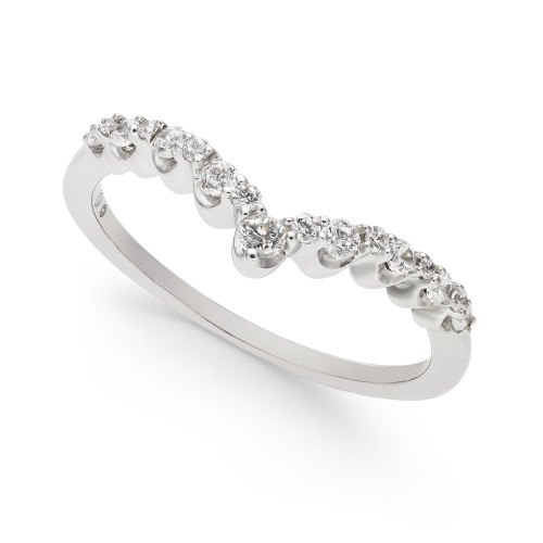 Diamond Contour Band (1/4 ct. t.w.) in 14k White Gold