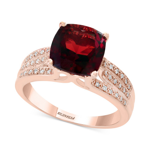 EFFY® Garnet (3-1/4 ct. t.w.) and Diamond (1/5 ct. t.w.) Ring in 14k Rose Gold