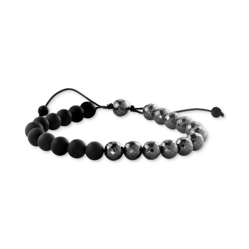 EFFY® Men's Onyx & Hematite Beaded Black Cord Bolo Bracelet