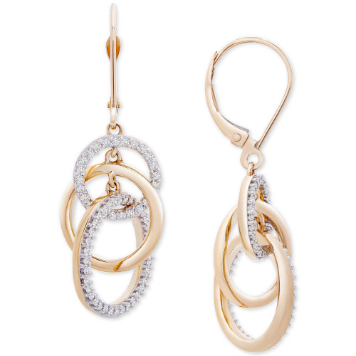Interlocking Circle Drop Earrings (1/2 ct. t.w.) in 14k Gold