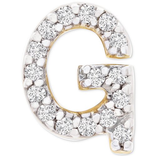 Diamond Initial G Single Stud Earring (1/20 ct. t.w.) in 14k Gold, Created for Macy's