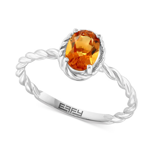 EFFY® Citrine Oval Rope Ring (3/4 ct. t.w.) in Sterling Silver