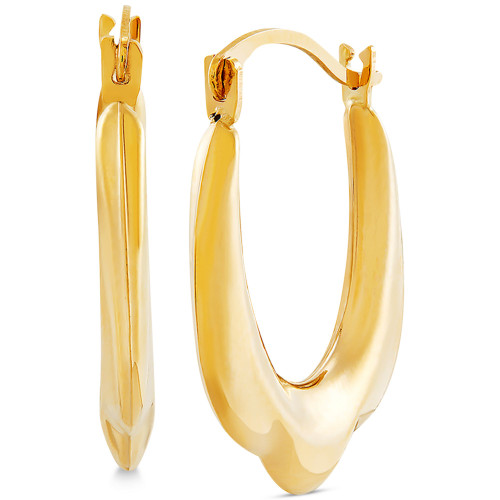 Tulip Hoop Earrings in 14k Gold