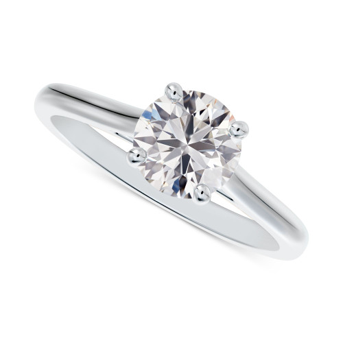 Diamond Round-Cut Cathedral Solitaire Engagement Ring (5/8 ct. t.w.) in 14k White or Yellow Gold