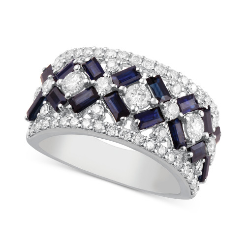 Sapphire (2 ct. t.w.) & Diamond (1 ct. t.w.) Band in 14k White Gold