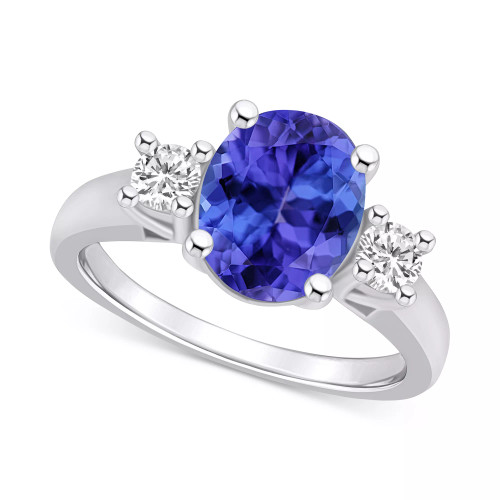 Tanzanite (2-3/4 ct. t.w.) & Diamond (1/3 ct. t.w.) Oval Ring in 14k Gold