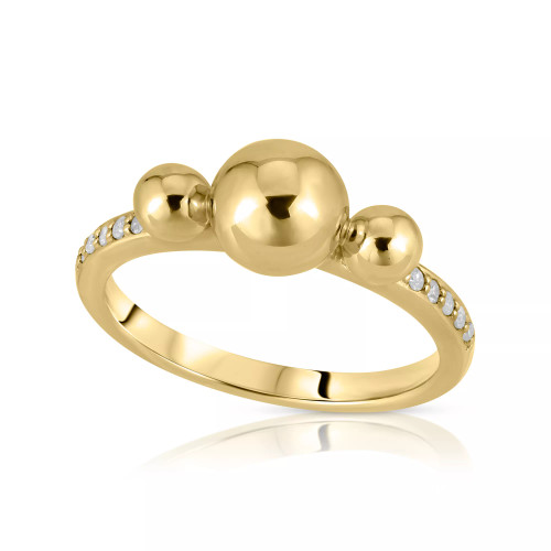 Brilliant Bubbles Diamond (1/10 ct. t.w.) 3 Bubble Ring Designed in Sterling Silver, 14k Yellow Gold over Sterling Silver or 14k Rose Gold over Sterling Silver