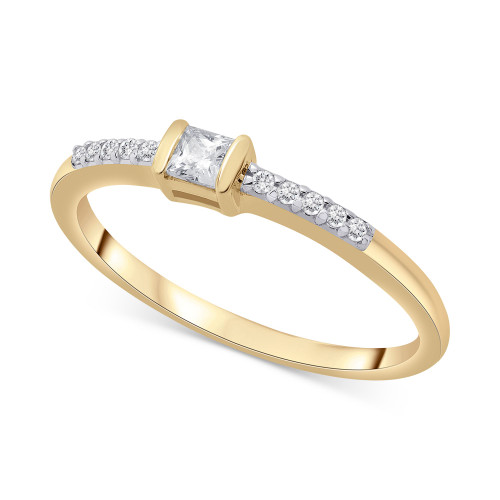 Certified Diamond Princess Ring (1/6 ct. t.w.) in 14k Gold, Created for Macy's