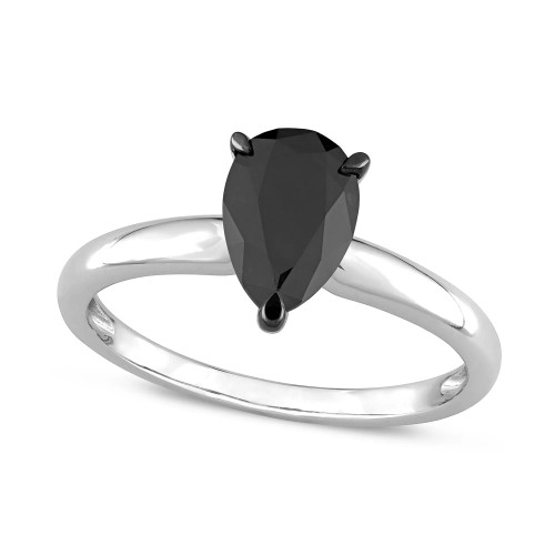 Black Diamond Pear Solitaire Engagement Ring (1 ct. t.w.) in 14k Gold