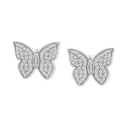 Diamond Butterfly Stud Earrings (1/2 ct. t.w.) in 14k White Gold, Created for Macy's