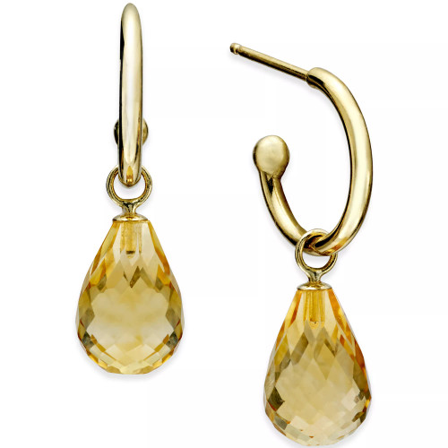 Peridot Hoop Earrings in 14k Gold