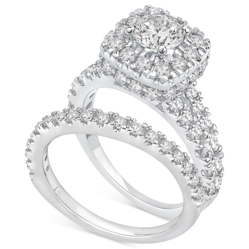Diamond Halo Bridal Set (2-3/4 ct. t.w.) in 14k White Gold