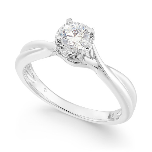 Diamond Solitaire Engagement Ring (1/3 c.t. t.w.) in 14k White Gold