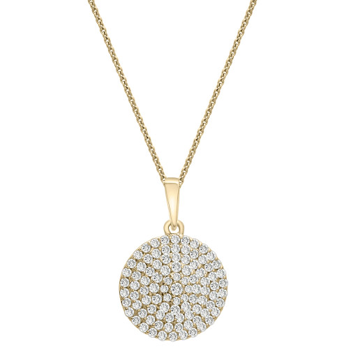 Diamond Circle Pendant Necklace (1/2 ct. t.w.) in 14k Gold, 16" + 4" extender, Created for Macy's