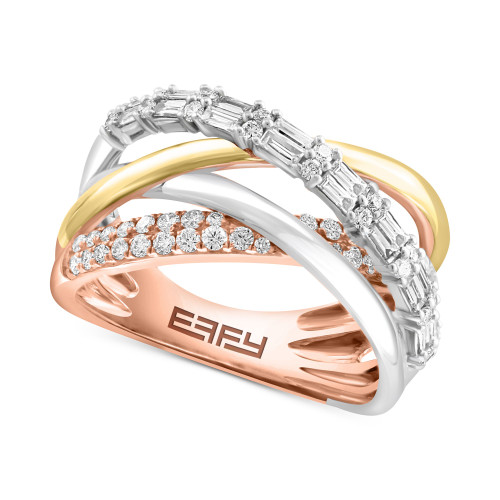 Diamond (6/8 ct. t.w.) Ring in 14k Tri-Tone Gold