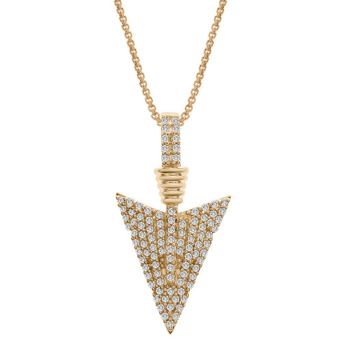 Men's Diamond Arrow 22" Pendant Necklace (1/2 ct. t.w.) in 14k Gold-Plated Sterling Silver