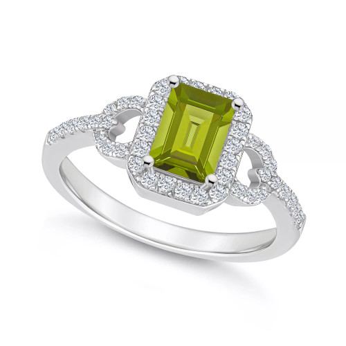 Topaz (1/3 ct. t.w.) Halo Ring in Sterling Silver