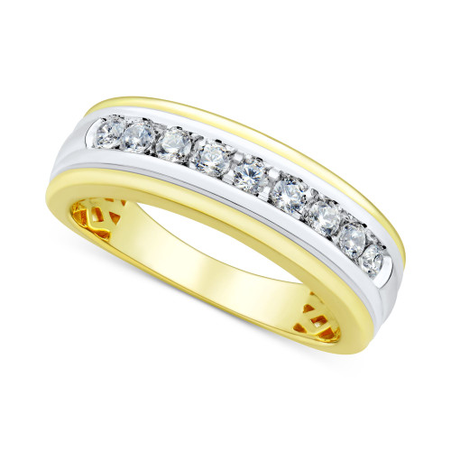 Men's Lab Grown Diamond Band (1/2 ct. t.w.) in 10k Two-Tone Gold