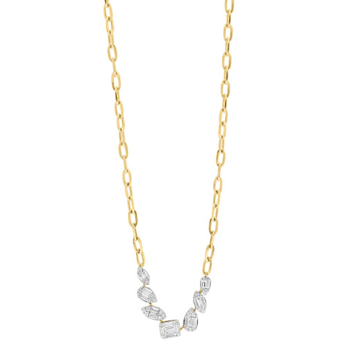 EFFY® Diamond Multi-Cluster 18" Collar Necklace (3/4 ct. t.w.) in 14k Yellow Gold