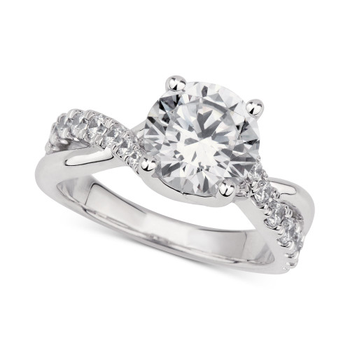 GIA Certified Diamond Twist Shank Engagement Ring (2-1/2 ct. t.w.) in 14k White Gold