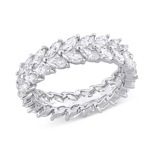 Moissanite Marquise Eternity Band (4-1/5 ct. t.w.) in Sterling Silver