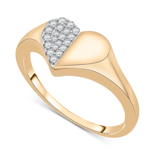 Diamond Half Heart Cluster Ring (1/10 ct. t.w.) in 14k Gold, Created for Macy's