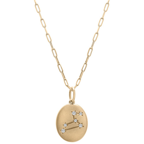 Diamond Leo Constellation 18" Pendant Necklace (1/20 ct. tw) in 10k Yellow Gold, Created for Macy's