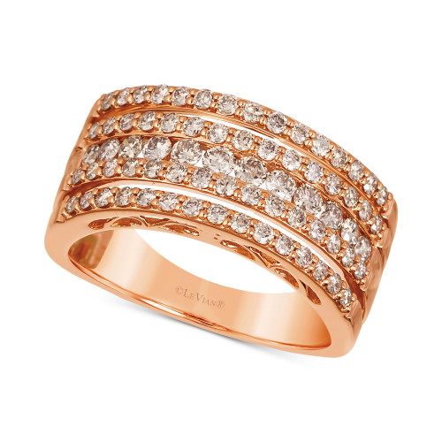 Nude Diamond Multirow Statement Ring (1 ct. t.w.) in 14k Rose Gold