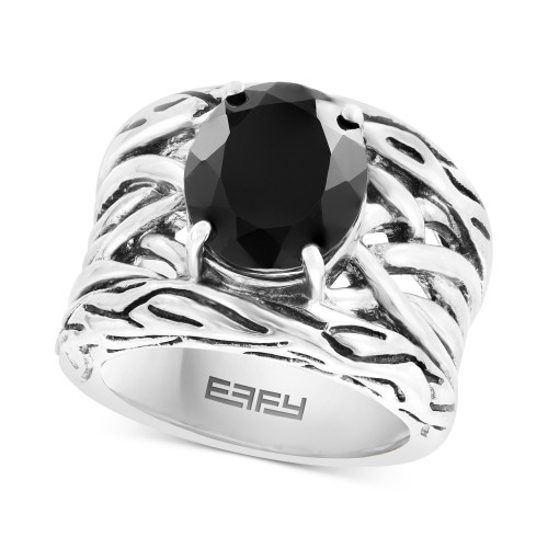 EFFY® Onyx Openwork Woven Ring in Sterling Silver