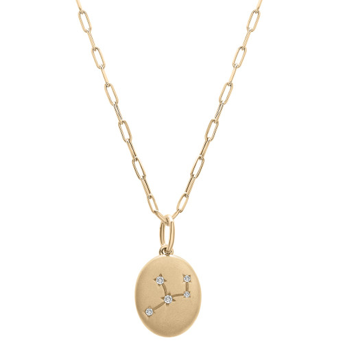 Diamond Virgo Constellation 18" Pendant Necklace (1/20 ct. tw) in 10k Yellow Gold, Created for Macy's