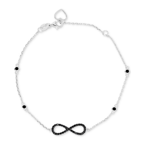 Black Spinel Infinite Chain Bracelet (1/2 ct. t.w.) in Sterling Silver