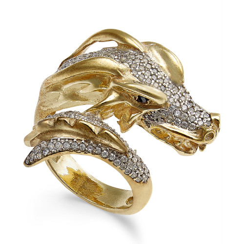 Diamond Dragon Bypass Ring (1 ct. t.w.) in 14k Gold-Plated Sterling Silver