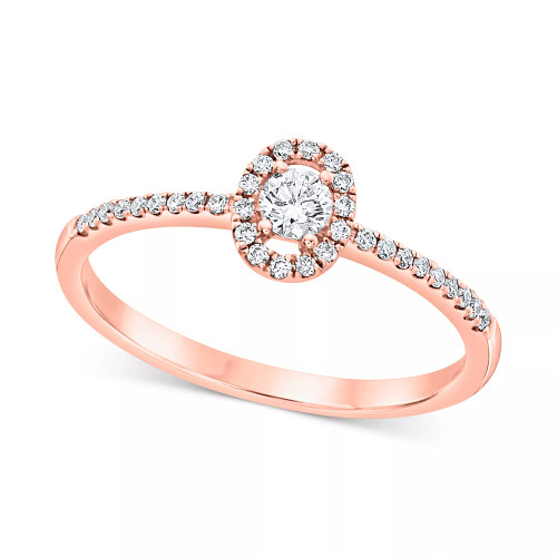 Diamond Halo Engagement Ring (1/4 ct. t.w.) in 14k White, Yellow or Rose Gold