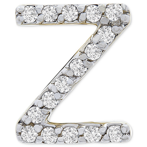 Diamond Initial Z Single Stud Earring (1/20 ct. t.w.) in 14k Gold, Created for Macy's