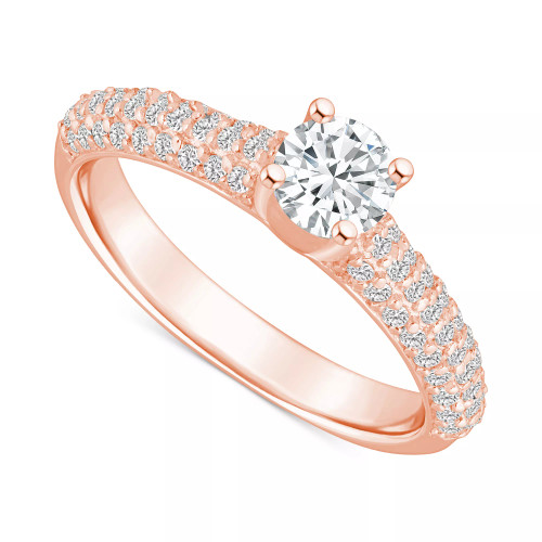 Diamond Pavé Engagement Ring (1 ct. t.w.) in 14k White, Yellow or Rose Gold