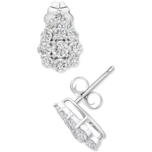 Diamond Cluster Stud Earrings (1/2 ct. t.w.) in Platinum, Created for Macy's