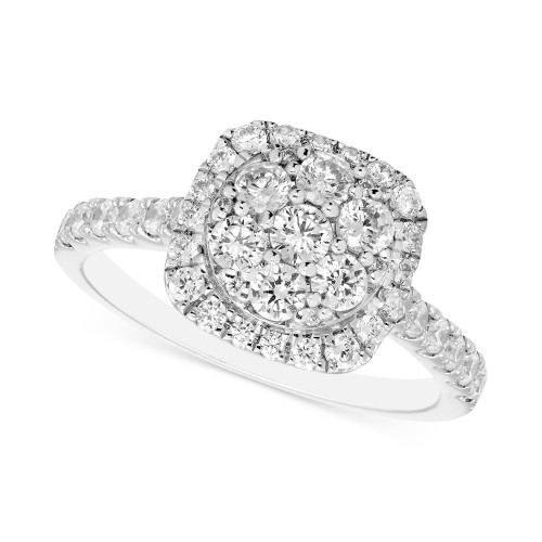 Diamond Cluster Halo Ring (1 ct. t.w.) in 14k White Gold