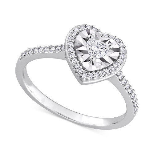 Diamond Heart Halo Engagement Ring (1/3 ct. t.w.) in 14k White Gold
